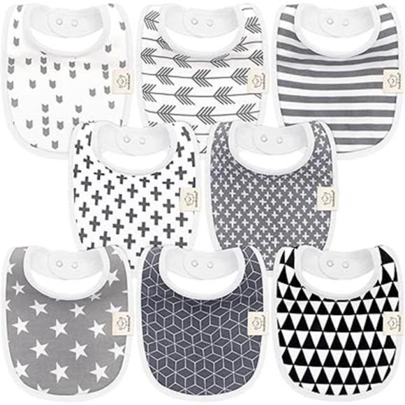 8-Pack Organic Baby Bibs for Girls & Boys - Teething Baby Bib, Baby Boy Bibs - Picture 7 of 7